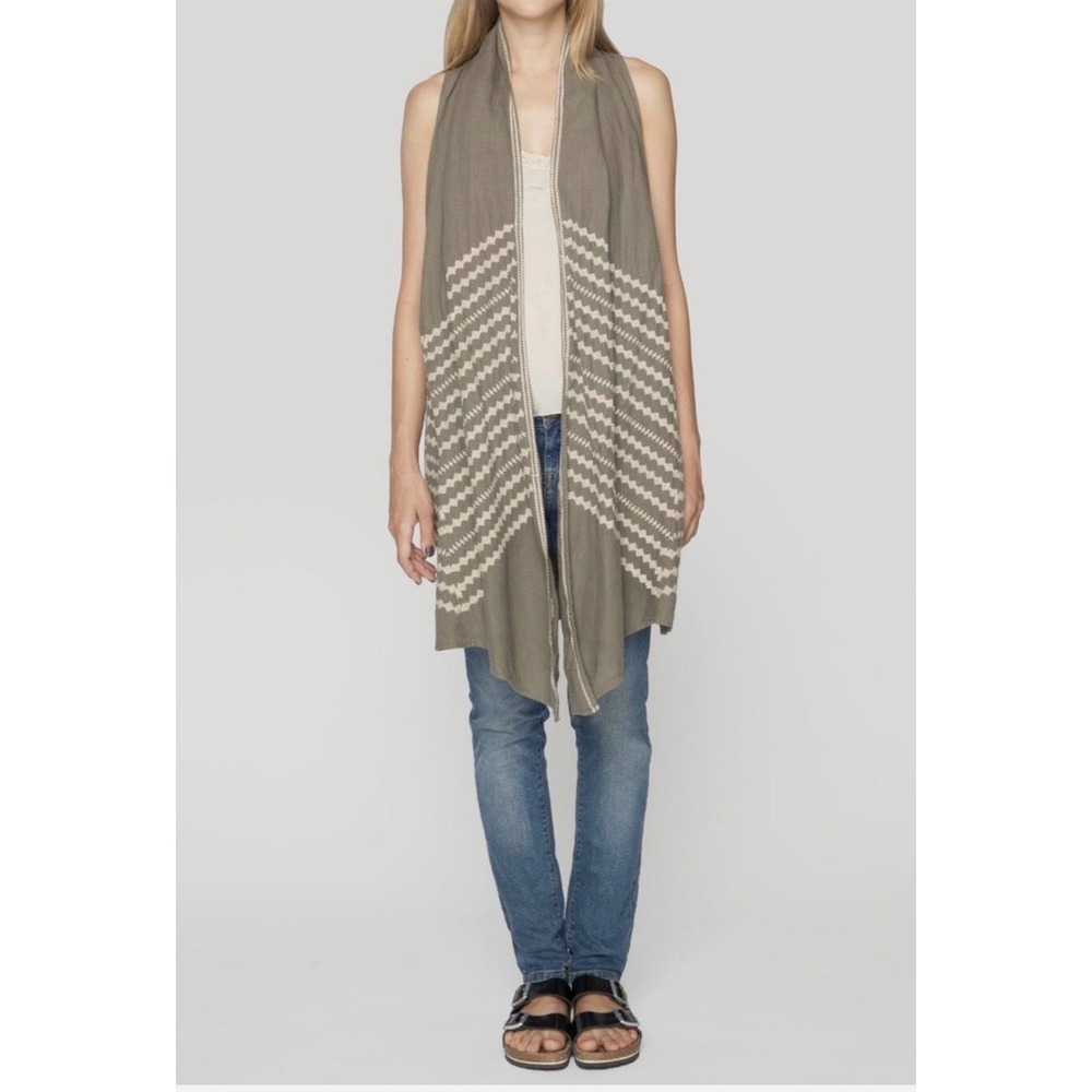 Johnny Was‎ Los Angeles Joy Petra Embroidered Linen Vest XS